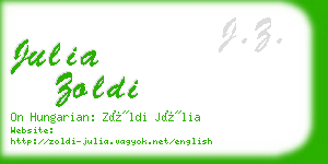 julia zoldi business card